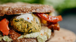 Veggie Pate Burger with Roasted Sugar Drop Radish, Fennel & Baby Kale Salad