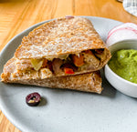 Chicken, Hummus, Fennel, and Pepper Quesadillas