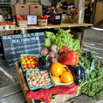 Assorted fresh vegetables displayed in a local farm store in Ottawa, Ontario