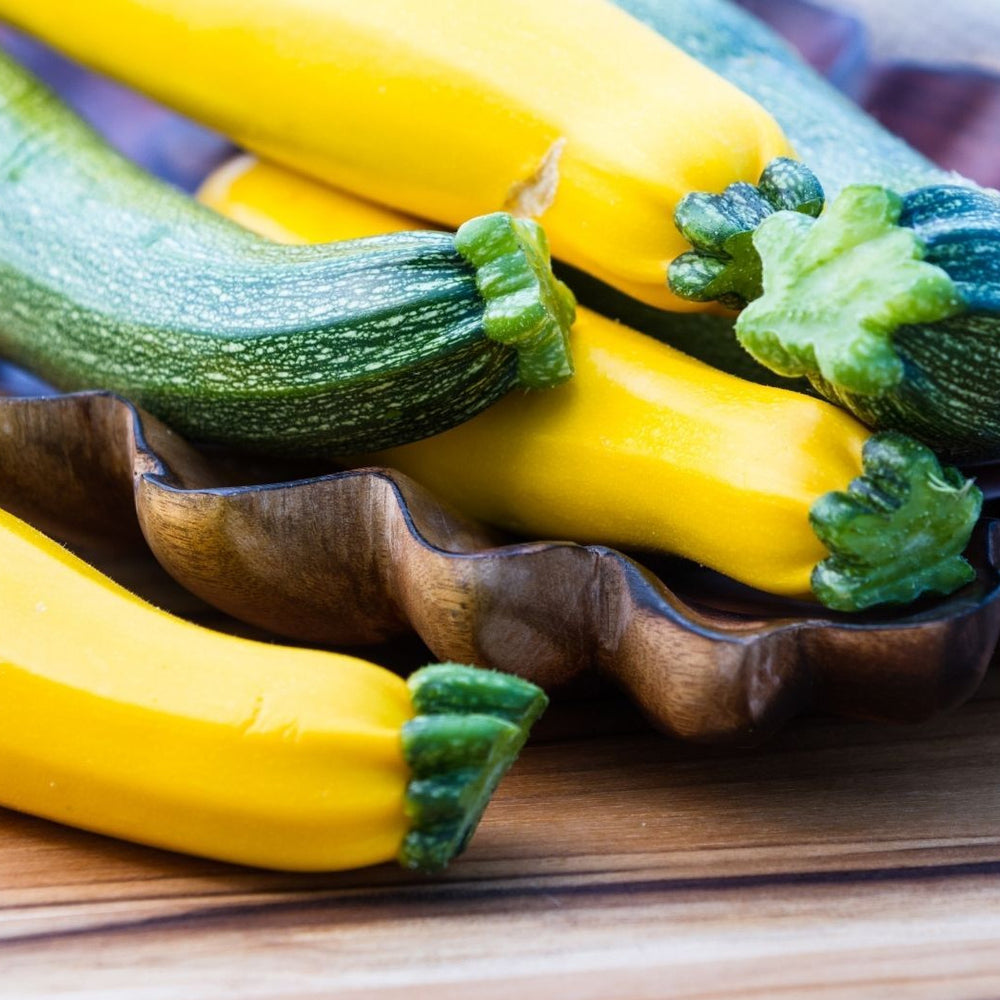 Organic zucchini green and yellow